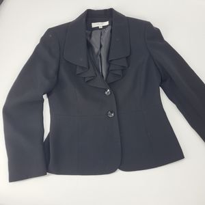 Jones Studio Black Suit Jacket with Ruffle